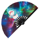 Cute Funny Shark Holding Knife Bamboo Hand Fan