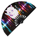 Cute Funny Sheep Holding Knife Bamboo Hand Fan