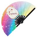 Cute Funny Sheep Holding Knife Bamboo Hand Fan