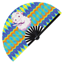Cute Funny Sheep Holding Knife Bamboo Hand Fan