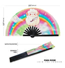 Cute Funny Sheep Holding Knife Bamboo Hand Fan