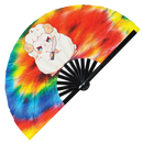 Cute Funny Sheep Holding Knife Bamboo Hand Fan