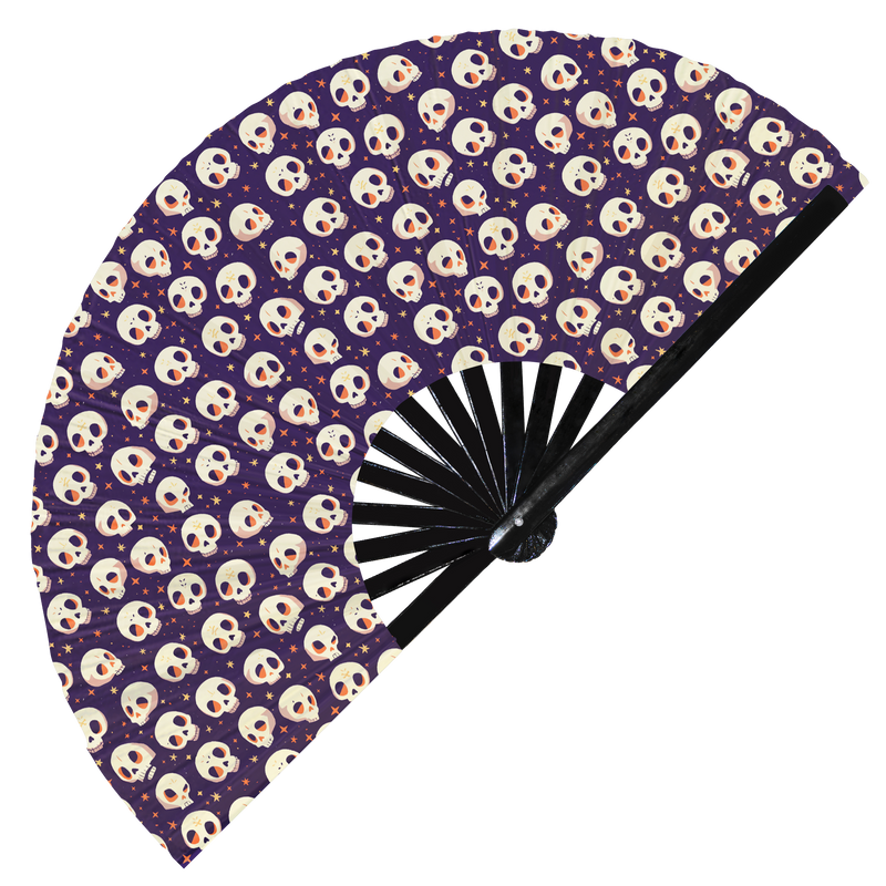 Cute Skull Pattern Bamboo Hand Fan