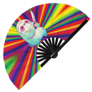 Cute Funny Sloth Holding Knife Bamboo Hand Fan