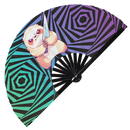 Cute Funny Sloth Holding Knife Bamboo Hand Fan