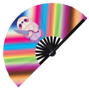 Cute Funny Sloth Holding Knife Bamboo Hand Fan
