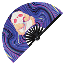 Cute Funny Sloth Holding Knife Bamboo Hand Fan