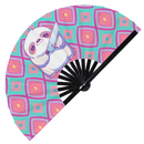 Cute Funny Sloth Holding Knife Bamboo Hand Fan