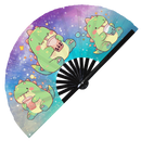 Cute T-rex Dinosaur Boba Tea Kawaii Bamboo Hand Fan