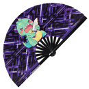 Cute Funny T-rex Holding Knife Bamboo Hand Fan