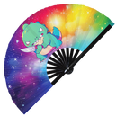 Cute Funny T-rex Holding Knife Bamboo Hand Fan