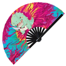 Cute Funny T-rex Holding Knife Bamboo Hand Fan