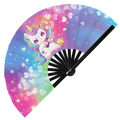 Cute Funny Unicorn Holding Knife I Choose Violence Murder Pony | Hand Fan foldable bamboo gifts Festival accessories Rave handheld event