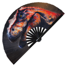 Dinosaur T-Rex hand fan foldable bamboo circuit rave hand fans Rainbow Galaxy party gear gifts music festival rave accessories