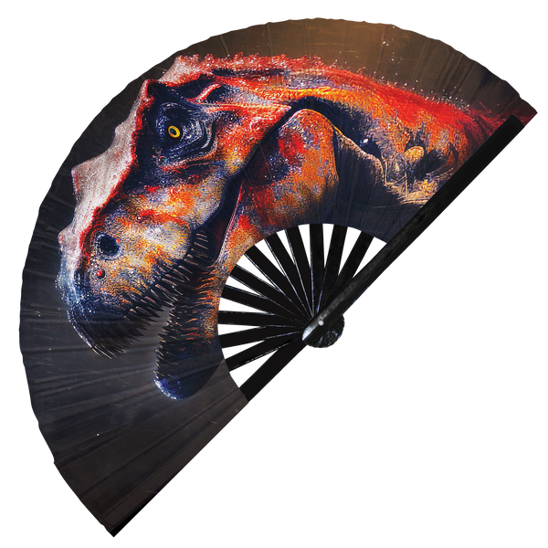 Dinosaur T-Rex hand fan foldable bamboo circuit rave hand fans Rainbow Galaxy party gear gifts music festival rave accessories