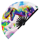 Trippy Dinosaur Psychedelic T-Rex Bamboo Hand Fan