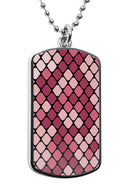 Snake Print Pattern Dog Tag Necklace