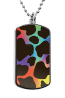 Cow Print Pattern Dog Tag Necklace