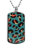 Leopard Print Dog Tag Necklace