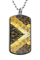 Snake Print Pattern Dog Tag Necklace