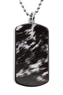 Cow Print Pattern Dog Tag Necklace