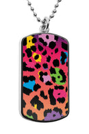 Leopard Print Dog Tag Necklace