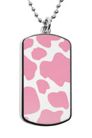 Cow Print Pattern Dog Tag Necklace