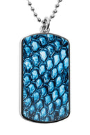Snake Print Pattern Dog Tag Necklace