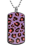 Leopard Print Dog Tag Necklace