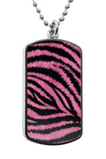 Tiger Print Pattern Dog Tag Pendant Necklace Charms Accessories
