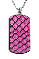 Snake Print Pattern Dog Tag Necklace