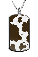 Cow Print Pattern Dog Tag Necklace