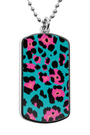 Leopard Print Dog Tag Necklace