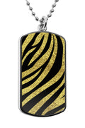 Tiger Print Pattern Dog Tag Pendant Necklace Charms Accessories