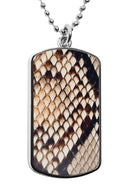 Snake Print Pattern Dog Tag Necklace