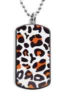 Leopard Print Dog Tag Necklace