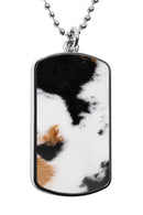 Cow Print Pattern Dog Tag Necklace