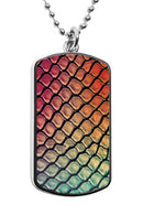 Snake Print Pattern Dog Tag Pendant Necklace Charms Accessories