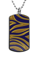 Tiger Print Pattern Dog Tag Necklace