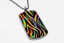 Tiger Print Pattern Dog Tag Necklace