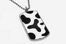 Cow Print Pattern Dog Tag Necklace