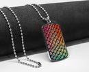 Snake Print Pattern Dog Tag Necklace