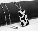 Cow Print Pattern Dog Tag Necklace