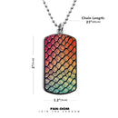 Snake Print Pattern Dog Tag Necklace
