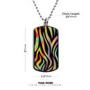 Tiger Print Pattern Dog Tag Necklace