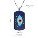 Greek Evil Eye Dog Tag Necklace