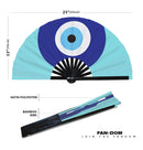 Greek Evil Eye Bamboo Hand Fan