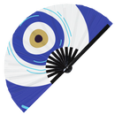 Greek Evil Eye Bamboo Hand Fan