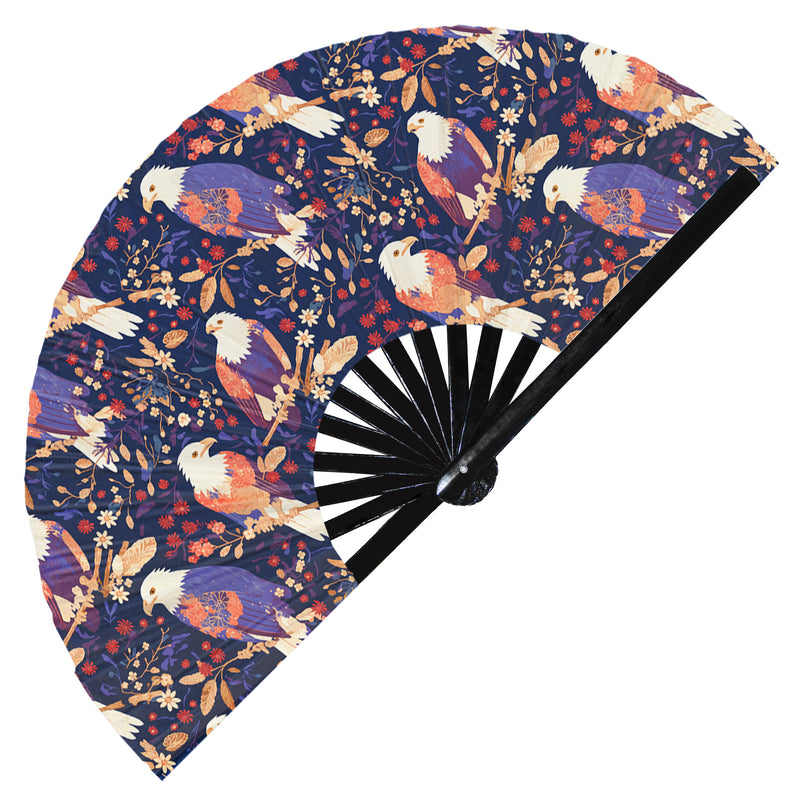 Cute Eagle Pattern Bamboo Hand Fan