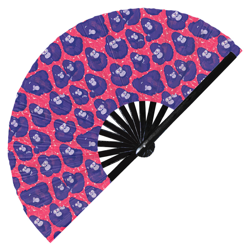 Cute Gorilla Pattern Bamboo Hand Fan